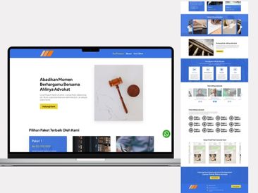 Preview tampilan template website untuk Advokat V1