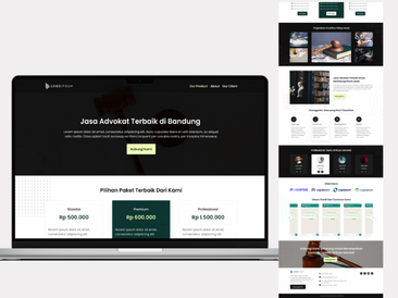 Preview tampilan template website untuk Advokat V2