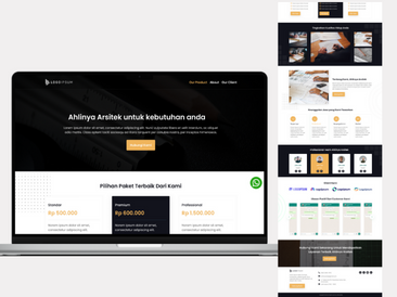Preview tampilan template website untuk Arsitek V2