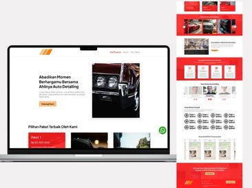 Preview tampilan template website untuk Auto Detailing V1