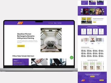 Preview tampilan template website untuk Auto Painting V1