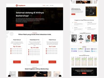 Preview tampilan template website untuk Jasa Barbershop V3