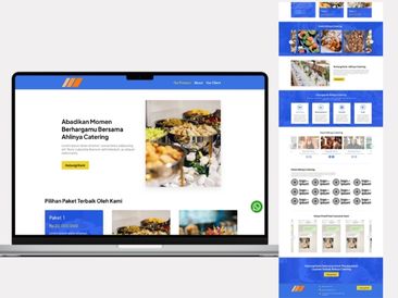Preview tampilan template website untuk Catering V1