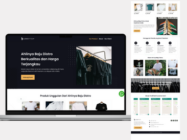 Preview tampilan template website untuk Distro V2