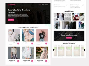 Preview tampilan template website untuk Fashion (Baju)  - Versi 3