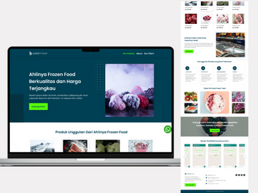 Preview tampilan template website untuk Frozen Food V2