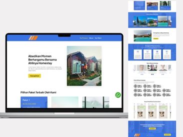 Preview tampilan template website untuk Homestay V1