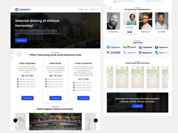 Preview tampilan template website untuk Jasa Homestay V3