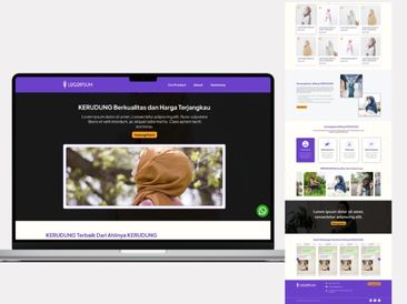Preview tampilan template website untuk Toko Kerudung V1