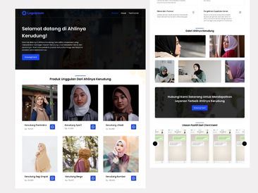 Preview tampilan template website untuk Produk Kerudung V3