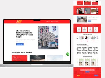Preview tampilan template website untuk Kursus Bahasa Inggris V1