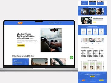 Preview tampilan template website untuk Kursus Mobil V1