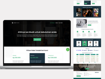 Preview tampilan template website untuk Les Alat Musik V2