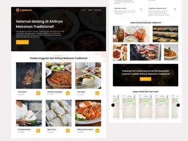 Preview tampilan template website untuk Produk Makanan Tradisional V3