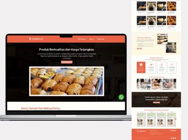 Preview tampilan template website untuk Pastry V1