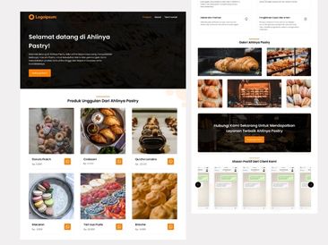 Preview tampilan template website untuk Produk Pastry V3