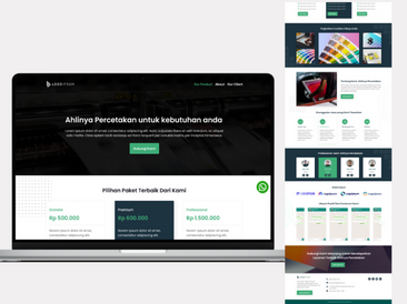 Preview tampilan template website untuk Percetakan V2