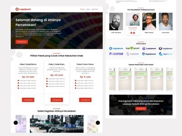 Preview tampilan template website untuk Jasa Percetakan V3