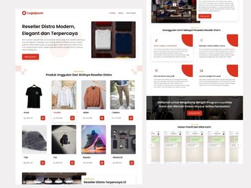 Preview tampilan template website untuk Reseller Baju Distro V3