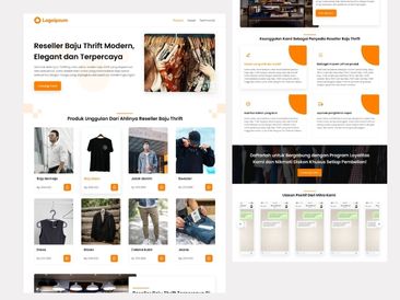 Preview tampilan template website untuk Reseller Baju Thrift V3