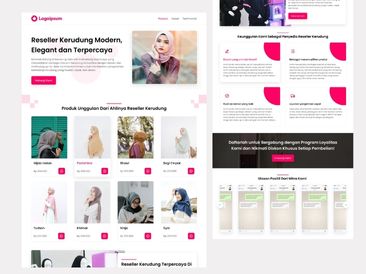 Preview tampilan template website untuk Reseller Kerudung V3