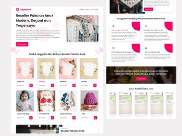 Preview tampilan template website untuk Reseller Pakaian Anak V3