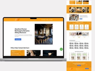 Preview tampilan template website untuk Restoran V1