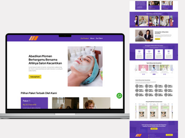Preview tampilan template website untuk Salon Kecantikan V1