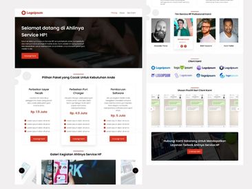 Preview tampilan template website untuk Jasa Service HP V3