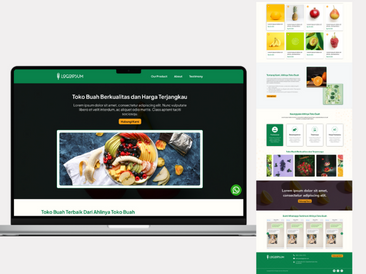 Preview tampilan template website untuk Toko Buah V1