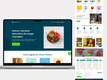 Preview tampilan template website untuk Toko Buah V2