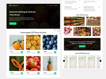 Preview tampilan template website untuk Produk Toko Buah V3