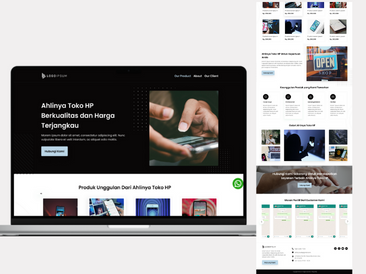 Preview tampilan template website untuk Toko HP V2