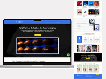 Preview tampilan template website untuk Toko Olahraga V1