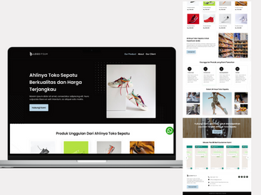 Preview tampilan template website untuk Sepatu V2
