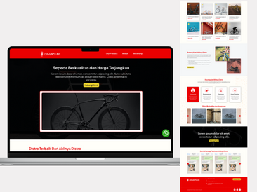 Preview tampilan template website untuk Toko Sepeda V1