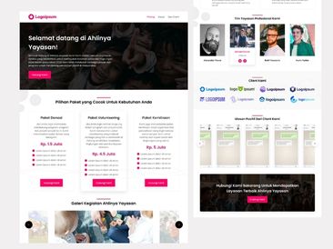 Preview tampilan template website untuk Jasa Yayasan