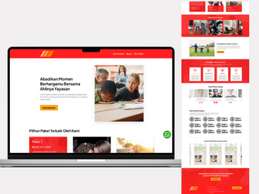 Preview tampilan template website untuk Yayasan V1