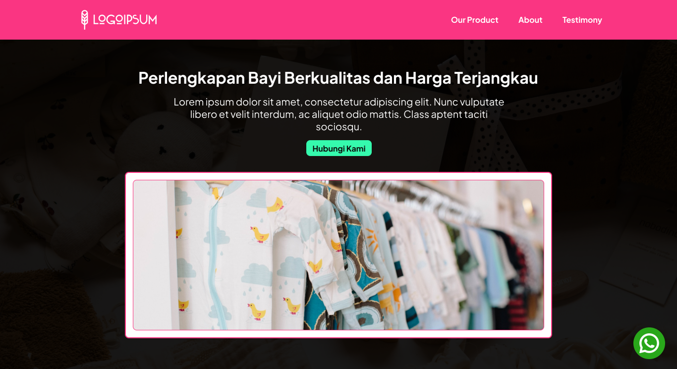 Preview tampilan template website untuk Toko Perlengkapan